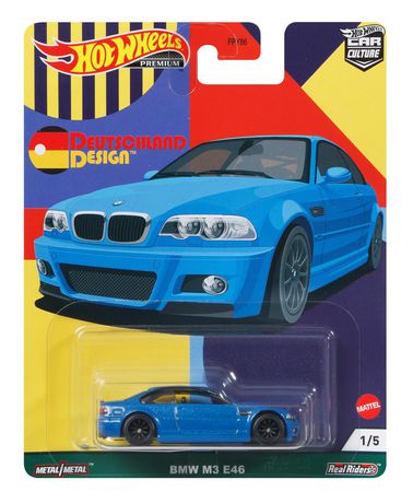 Hot Wheels Deutschland Design BMW E46 M3 Blue Premium Car Culture Diecast Car